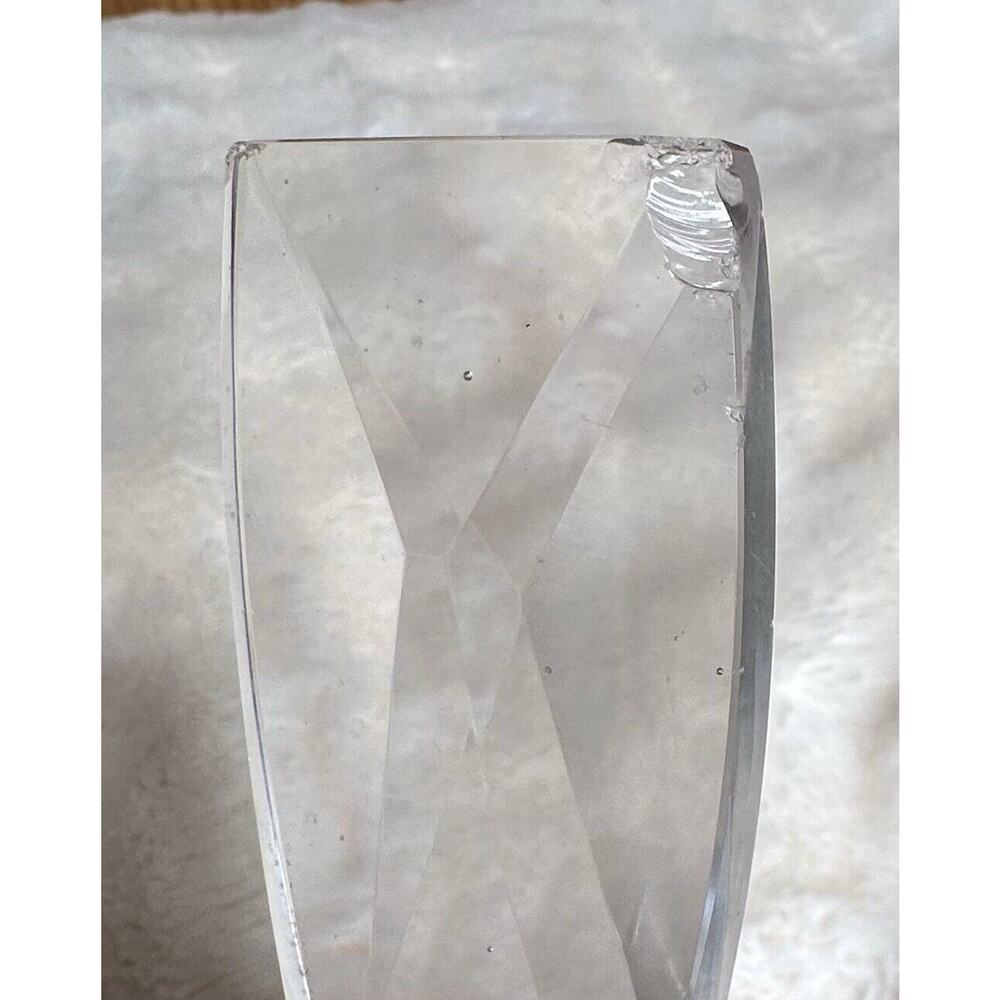 Set of 2 Crystal Lead Cut Clear Glass Perfume Bottles with Stoppers Vanity Decor - Picture 8 of 16